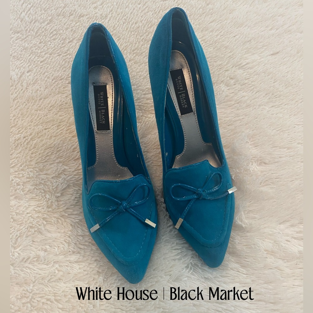 White House | Black Market Teal Suede Pointed-Toe Heels.💝 Stunning!!